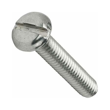 M8-1.25 X 75 Mm Slotted Pan Machine Screw, Plain 18-8 Stainless Steel, 50 PK